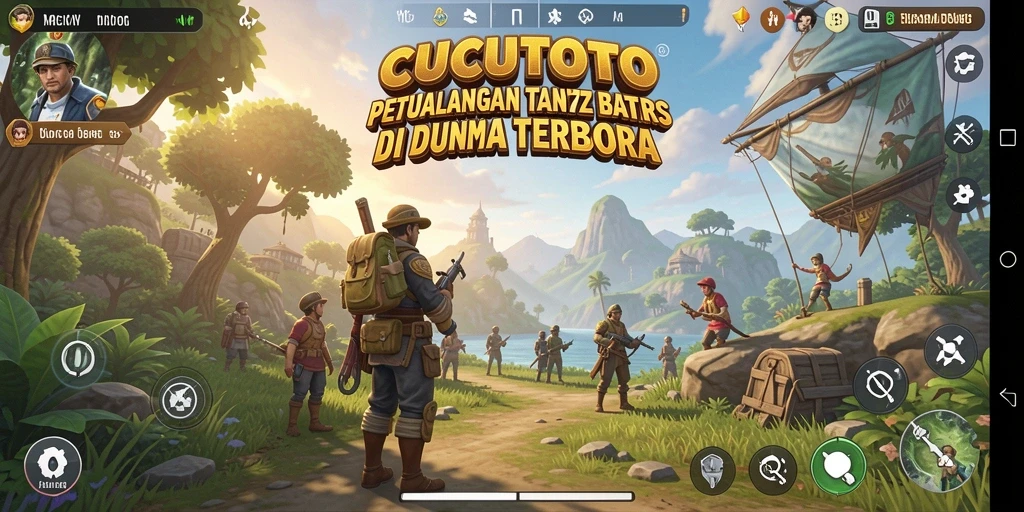 Screenshot gameplay CUCUTOTO menunjukkan dunia terbuka yang luas dan menakjubkan.
