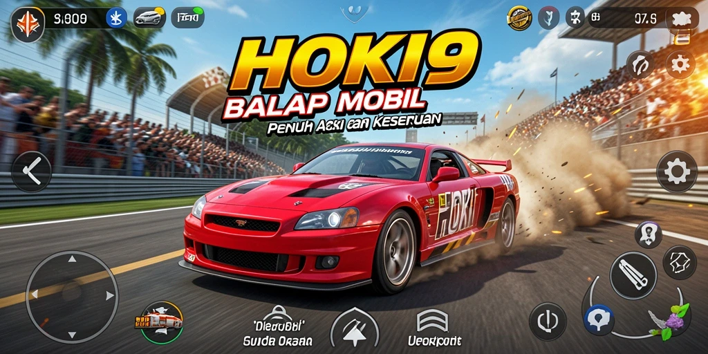 Tampilan menarik dari gameplay Racing HOKI9 dengan mobil yang berkompetisi di trek.