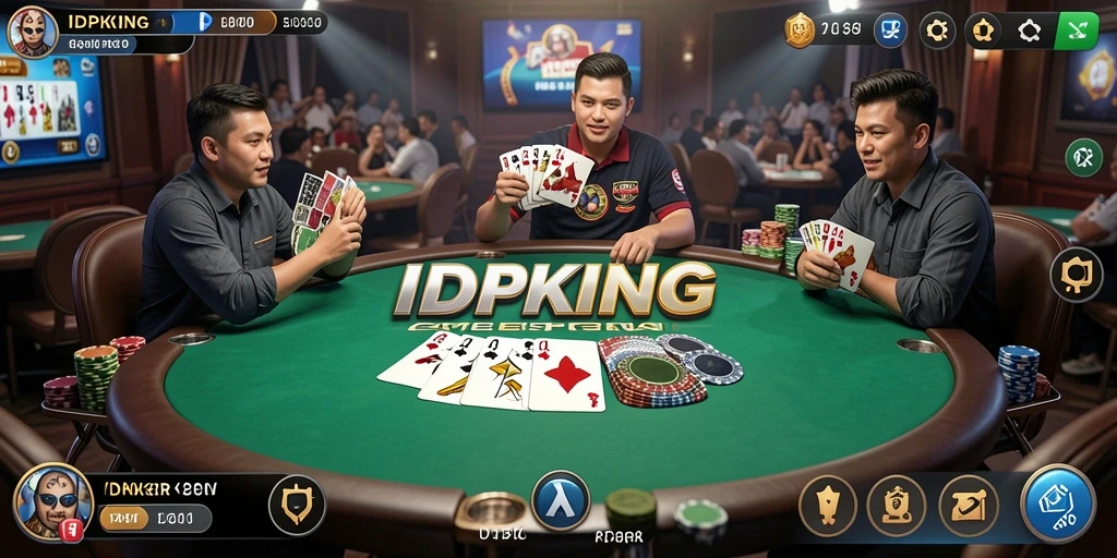 Tampilan gameplay Poker yang seru dan menarik di IDPKING.