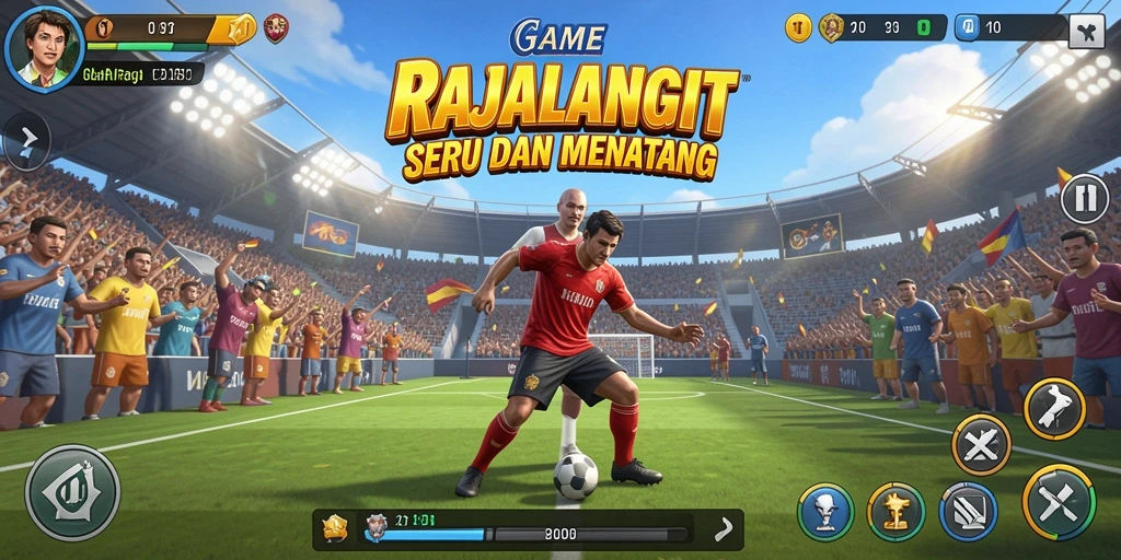 Tampilan aksi seru dalam permainan olahraga RAJALANGIT.