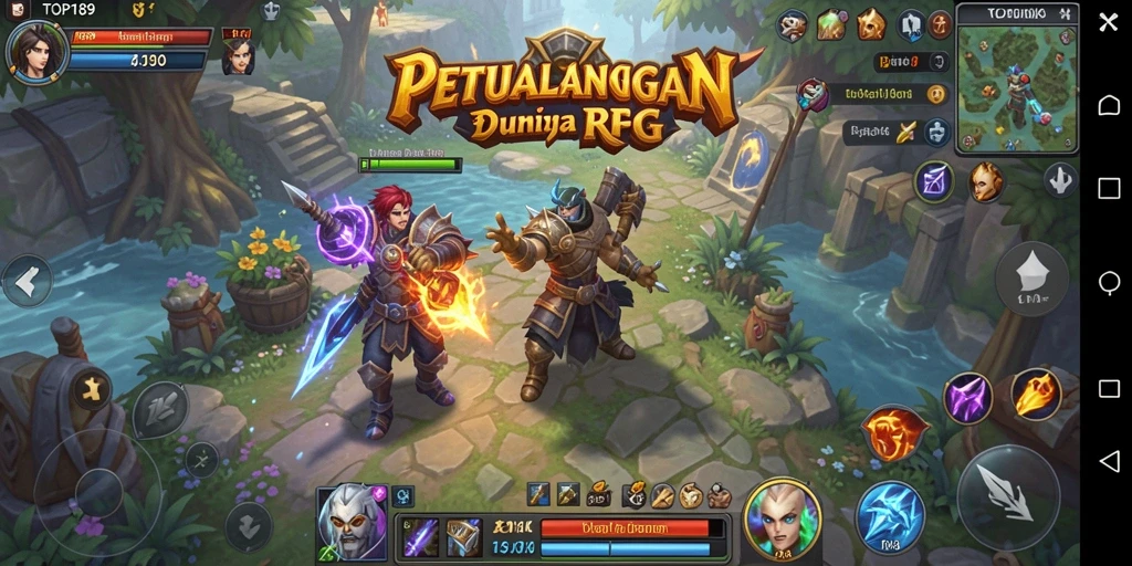Tangkapan layar menunjukkan aksi seru di game RPG TOPI189.